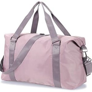 Smith Sursee Travel Duffel Bag Sports Tote Gym Bag Shoulder Weekender Overnight Bag Tote Carry on Luggage Bag Flight Holdall Duffel with Trolley Sleeve and Wet Pocket for Women Men (Pink)