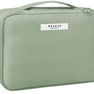 Pocmimut Makeup Bag Cosmetic Bag for Women Cosmetic Travel Makeup Bag Large Travel Toiletry Bag for Girls Make Up Bag Brush Bags Reusable Toiletry Bag(GREEN)