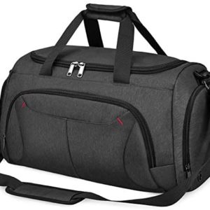 Gym Duffle Bag Waterproof Large Sports Bags Travel Duffel Bags with Shoes Compartment Weekender Overnight Bag Men Women 40L Black