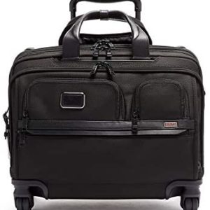 TUMI - Alpha 3 Deluxe 4 Wheeled Laptop Case Briefcase - 17 Inch Computer Bag for Men and Women - Black