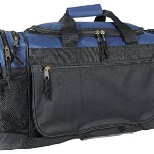 DALIX 20" Sports Duffle Bag w Mesh and Valuables Pockets Travel Gym