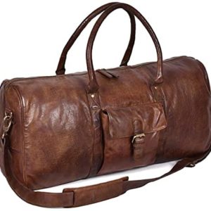 Leather Duffel Bags for Men and Women Full Grain Leather Travel Overnight Weekend Leather Bags Sports Gym Duffel for Men