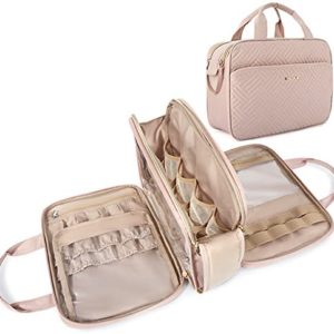 Large Toiletry Bag, Bagsmart Travel Makeup Organizer Water-resistant Makeup Cosmetic Bag Travel Bag for Accessories, Shampoo, Full Sized Container, Toiletries