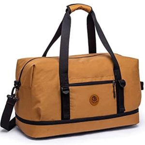 Duffle Bag Large Size Gym Bags for Men Waterproof Travel Duffel Bag for Women Weekender Bag with Shoes Compartment Overnight Bag, Khaki