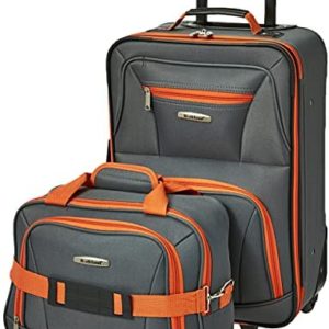 Rockland Fashion Softside Upright Luggage Set, Charcoal, 2-Piece (14/19)