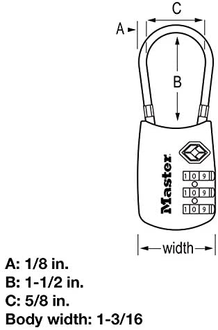Master Lock 4688D Set Your Own Combination TSA Approved Luggage Lock, 1 Pack, Assorted Colors - Afbeelding 6