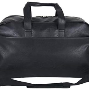Kenneth Cole Reaction Port Stanley 20" Duffel Pebbled Vegan Leather Carry On Shoulder Duffle Travel Bag, Black