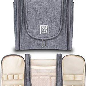 Premium Hanging Travel Toiletry Bag for Women and Men, Hygiene Bag, Bathroom and Shower Organizer Kit with Elastic Band Holders for Toiletries, Cosmetics, Makeup, Brushes