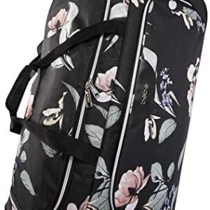BEBE Women's 30" Rolling Duffel, BLACK FLORAL, One Size