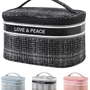 Makeup Bag Travel Cosmetic Bag Portable Makeup Case Organizer Large Toiletry Bags Travel Accessories for Women and Girls (black)